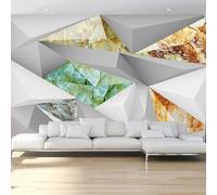HAN MAN XIU Self Adhesive PVC Mural 3D Living Room Wallpaper Three-Dimensional Geometric Marble wall Covering Bedroom wall Art Decoration