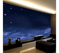 HAN MAN XIU Self Adhesive PVC Mural 3D Wallpaper Beautiful Starry Sky Night Sky Indoor Background Wall Art Sticker Bedroom Living Room Wall Painting
