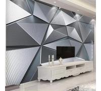 HAN MAN XIU Self Adhesive PVC Mural 3D Wallpaper Three-Dimensional Metallic Texture Geometric Interior Background Wall Art Sticker Bedroom Living Room Mural Painting