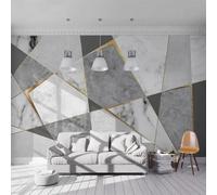 HAN MAN XIU Self Adhesive PVC Murals 3D Wallpaper Geometric Gold Thread Marble Interior Background Wall Art Stickers Bedroom Living Room Mural Paintings