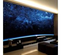 HAN MAN XIU Self Adhesive PVC Murals 3D Wallpapers Beautiful Night Starry Sky Indoor Background Wall Art Stickers Bedroom Living Room Mural Paintings