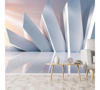 HAN MAN XIU Self Adhesive PVC Murals 3D Wallpapers Geometric Building Structure Design Interior Background Wall Art Stickers Bedroom Living Room Mural Paintings