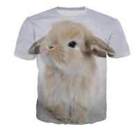 HAN MAN XIU Summer cute hamster animal pattern 3D printed T-shirt men women casual loose round neck short sleeve top
