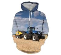 HAN MAN XIU Tractor Series 3D Printed Hooded Sweatshirts for Men and Women, Loose-Fitting Streetwear Hip-Hop Casual Comfortable Sweatshirts