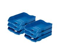 HAN Re-Loop Letter Tray, Pack of 6, 100% Recycled Document Tray, Letter Tray, Letter Holder, Paper Tray, up to DIN A4/C4, 10298-914, Blue, 259 x 351 x 63 mm