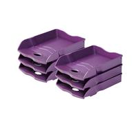 HAN Re-Loop Letter Tray, Pack of 6, 100% Recycled Document Tray, Letter Tray, Letter Holder, Paper Tray, up to DIN A4/C4 Documents, 10298-957, Purple