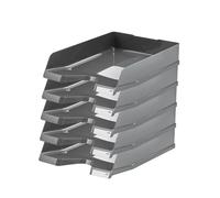 Han Viva, DIN A4/C4 Stackable Letter Tray with Clip Pack of 5 m Dark Grey