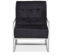 Hana Armchair - Black Velvet with Chrome Frame