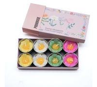 Hana Blossom Handmade Fair Trade Scented Primrose Flower Tea Light Candle in Assorted Colours Gift Set, Set of 8 Flowers