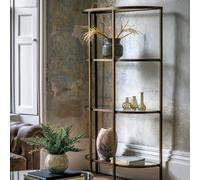 Hana Luxe Curved Glass & Mirror Display Unit bronze