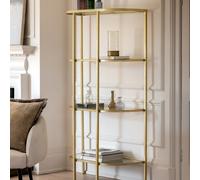 Hana Luxe Curved Glass & Mirror Display Unit champagne