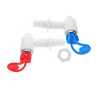 HANABASS 1 Pair Water Cooler Faucet for Water Dispenser with Splashproof Outlet and Universal Compatibility, Plastic and Iron Press Type Vertical Design Hot and Cold Valves Replacement Tap
