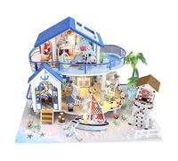 HANABASS 1 Set Creative DIY Model House Kit Miniature Villa Assemble for Educational Craft for Family Fun Enhance Logical Thinking and Hands Skills