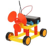 HANABASS 1 Set DIY Wind Power Car Model Assembly Kit Science Education Building Learning Kit for Interactive Stem Experiment for Enhancing Hand Eye Coordination and Random Color