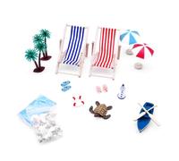 HANABASS 1 Set Miniature Beach Style Doll House Decoration Set Micro Landscape Accessories for Summer Scenes and Home Gardening Art