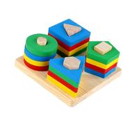 HANABASS 1 Set Wooden Geometry Intelligence for Early Education Shape Recognition Blocks for Boys Safe Learning Plaything with Smooth Edges