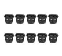 HANABASS 10 Pack Black Plastic Hydroponic Planting Mesh Baskets Root Control Baskets with Breathable Hollow Design for Garden Planting Plant Pots and Hydroponic Growing