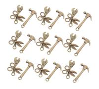 HANABASS 10 Sets Miniature Dollhouse Tools for Pretend Play Realistic Alloy Simulation Wrench Scissors Hammer DIY Crafting Ornaments Compact Accessories for Dollhouse Decoration and Repair