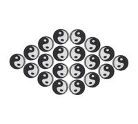 HANABASS 100pcs Black Tai Chi Yin Yang Loose Spacer Beads for DIY Jewelry Making, Composite Material Bracelet Accessories Suitable for Crafting Bracelets and Necklaces