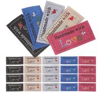 HANABASS 100pcs Handmade Sewing Labels Cotton Cloth Tags with Heart Pattern for Clothing and Patchwork, Decorative and Practical for DIY Customizing Clothes