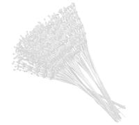 HANABASS 100pcs Plastic Pearl String Beads DIY Bouquet Supplies Elegant Realistic No Fade White Floral Arrangement Accessories for Bride Headwear