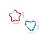 HANABASS 10pcs Aluminum Carabiner Clips Star Heart Shapes Lightweight Metal Keychain Hooks for DIY Crafts Phone Chains Backpack Accessories and Secure