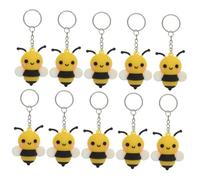 HANABASS 10Pcs Cute Bee Keychains Adorable Cartoon Bee Party Favors for Bag Pendants Key Ring Decorations Great for Birthdays and Celebrations