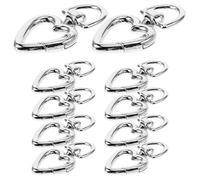 HANABASS 10pcs Key Clasp Clip Spring Buckle for Craft Bag Spring Buckle Heart-Shaped Zinc Alloy Quick Connect and Release Corrosion Resistance Silver for Daily Life DIY Decorations