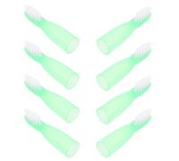 HANABASS 10pcs Mini Soft Bristles Prison Toothbrush Set Short Handle, Portable Finger Guard Design for Self- Prevention, Suitable for Travel and Institutional Use, Light Green