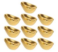 HANABASS 10pcs Miniature Golden Set Chinese Wealth Money Dollhouse Ornament Feng Shui Decoration Micro Scene Accessories