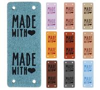 HANABASS 10pcs Sewing Labels Pu Leather Assorted Color Elegant Fashionable Simple Style Not Easy to Deform Customizing Craft Products for Clothing Accessories