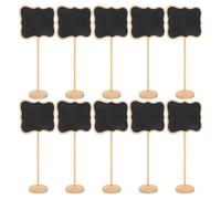 HANABASS 10pcs Wooden Chalkboard Sign with Easel Stand Small Mini Chalkboard Signs Removable Stands Smooth Surface Without Burrs Classic Gorgeous Style for Kinds of Occasions and Weddings