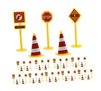 HANABASS 10Sets Traffic Road Signs Set Early Education for Fences Realistic Traffic Signals Interactive Play for Learning