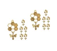 HANABASS 12 pcs Alloy Bee Charms and Honeycomb Pendants for DIY Jewelry Making Metal Craft Supplies for Bracelets Necklaces Earrings Bee Themed Accessories for Creative Decoration