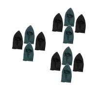 HANABASS 12 PCS Scale Action Figure Face Covers Mini Tactical Doll Headgear Neck Gaiters for Movable Figures Dollhouse Accessories with Detailed Realistic Design Black Green