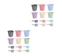 HANABASS 12 Sets Miniature Buckets with Ladles for Beach Dollhouse Accessories Sand Buckets for Gardening Cleaning and Outdoor Play