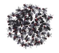 HANABASS 120pcs Realistic Plastic Fly Mini Simulation Insect Prank Bugs Reusable Easy to Clean Portable for April Fools Day Halloween Party Favors