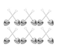 HANABASS 12pcs Heart Shape Tea Infusers Stainless Steel Metal Tea Leaf Strainer with Handle Charming Romantic Design Convenient Maintenance Easy to Carry for Home Brewing