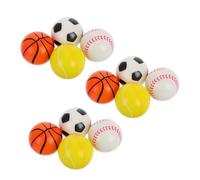 HANABASS 12Pcs Mini Sports Stress Balls Soft PU Foam Soccer Baseball Basketball Tennis for Relaxation Hand Exercises Party Favors