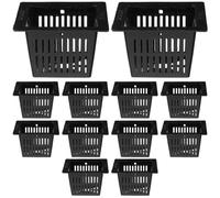 HANABASS 12Pcs Mini Square Pond Plant Baskets for Soilless Culture Hydroponic, Aquatic Plant Pots Nursery Pots Bulb Baskets for Aquaponics & Hydroponics 2.2X2.2 Inches