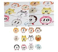 HANABASS 12pcs Month Decals Cartoon Animal Stickers for Newborn Photo Props Safe Long Term Use Decorative Sticker Set for Nursery Shower Birthday Party Favor