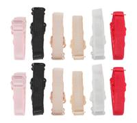 HANABASS 12Pcs Non-Slip Elastic Bra Straps Replacement Set, Adjustable Shoulder Straps for, Wedding Dress, Comfortable Bra Accessories in Black, Nude, White, Red, Apricot, Pink