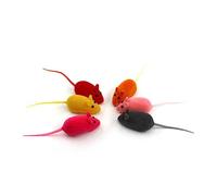 HANABASS 12PCS Plush Cat Mouse Bright Cartoon Rat Teasers for Cats Dogs Stimulating Pet Curiosity and Play Random Color to Protect Furniture and Enhance Interaction Random Color