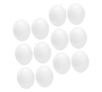 HANABASS 12Pcs Realistic Fake Bird Eggs for Hatching Simulation Lightweight Durable Plastic Nest Eggs for Parrots Finches Pigeons Breeding and Cage Decoration
