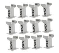 HANABASS 12pcs Train Track Risers High Level Bridge Pier Supports Multilayer Stable Railway Accessories Compatible with All Major Brands for Model Railway Expansion
