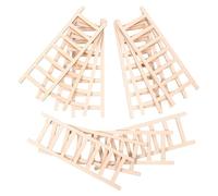 HANABASS 12pcs Wooden Mini Ladder Dollhouse Staircase Decor 15x5cm Tiny Wooden Step Ladder for Indoor Display Micro Landscape Accessories DIY Craft Doll Accessories