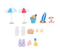 HANABASS 13pcs Miniature Beach Figurines Set Dollhouse Beach Accessories for Summer Decor DIY Craft and Micro Landscape Enhancements for Creative Projects