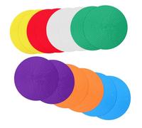 HANABASS 14 Pcs Flat Round Spot Markers for Sports Training Non-slip Floor Dots in Bright Colors Thin Agile Circles for Gym Classroom Basketball Soccer Drills