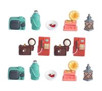 HANABASS 14pcs Retro Miniature Furniture Set Realistic Resin Dollhouse Accessories Vintage Home Appliances for DIY Decor for Collecting and Displaying