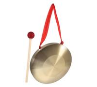 HANABASS 15.5cm Brass Gong with Play Hammer, 6-inch Chinese Opera Hand Percussion Instrument, Copper-plated Brass Cymbal for Musical Performance and Stage Use